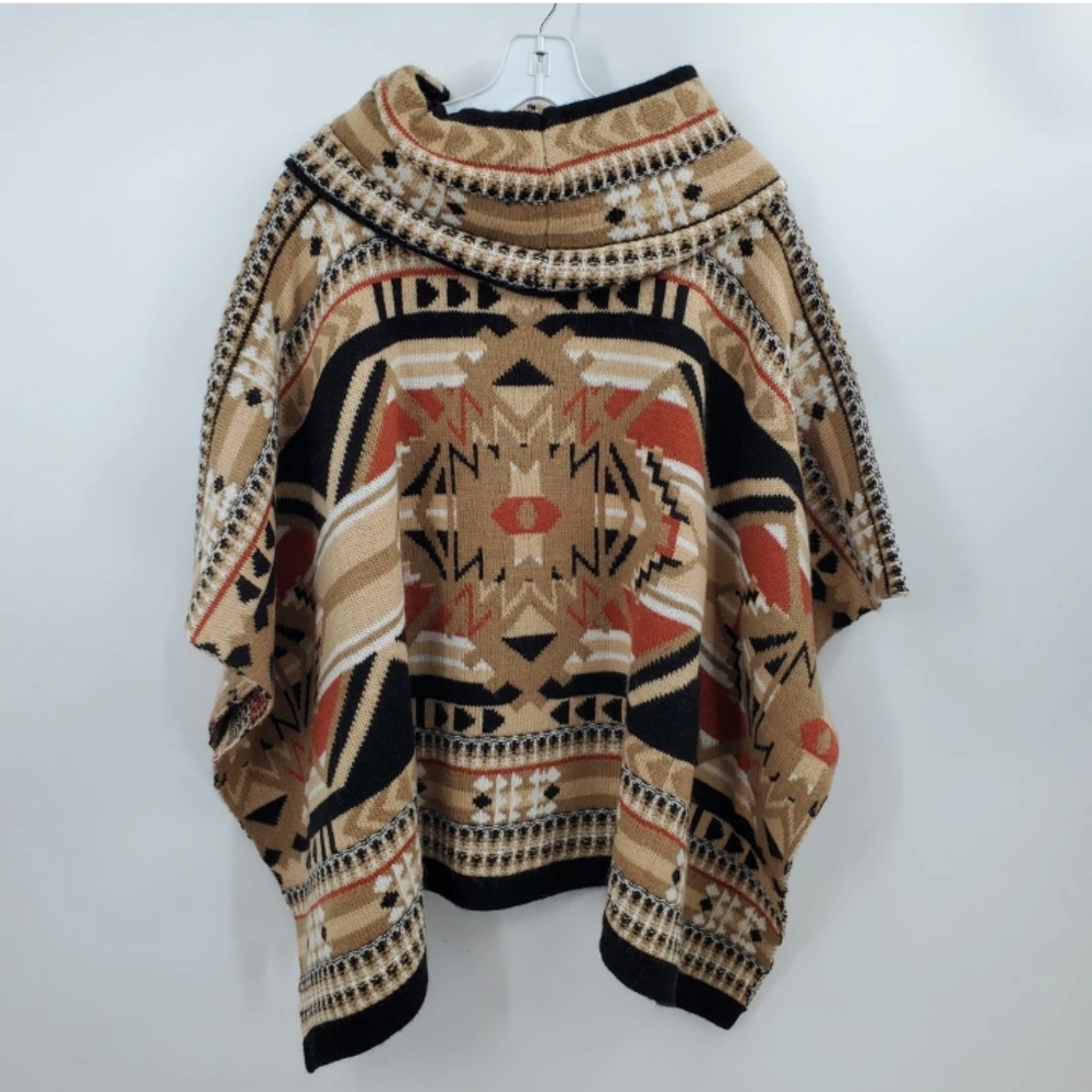 NWT TYLER BOE Women's Multi Wool/Alpaca Blend Native Poncho Sz XS/S